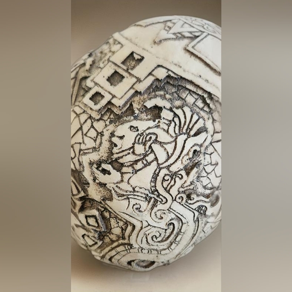 Mesoamerican Maya Aztec God's Skull Figurine 8" Long - Picture 12 of 13